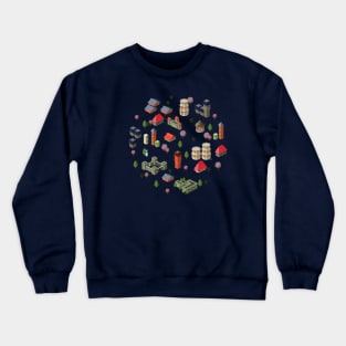 Isometric Asian City Crewneck Sweatshirt